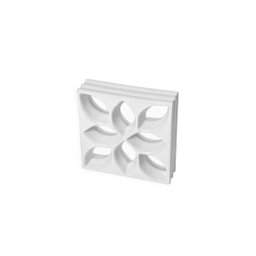 Cobogó Esmaltado Louça Folha Branco Linha Luxo 28x28x8x7,5cm - 2