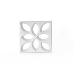 Cobogó Esmaltado Louça Folha Branco Linha Luxo 28x28x8x7,5cm - 1