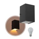 Ver imagem 1 de Arandela 1 Foco Média Alumínio Ext. Preto + Led A60 Br. Quente St2769