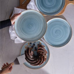 Prato Sobremesa Cerâmica Caoba 21,2cm Azul - 4