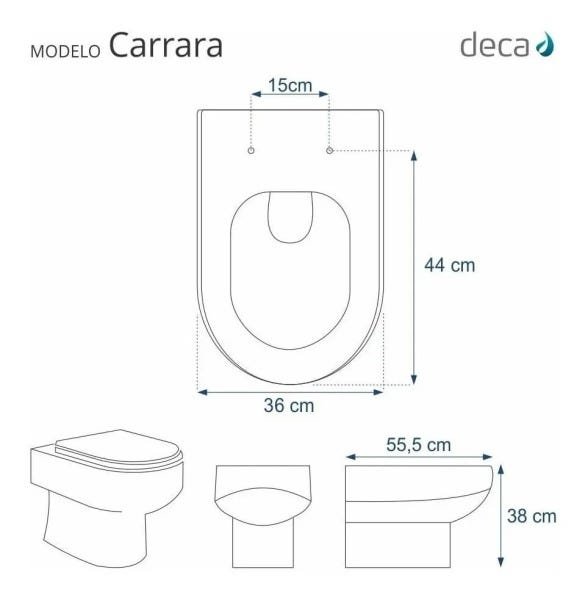 Tampa De Vaso Sanitário Poliéster Carrara Class Deca Branco - 4