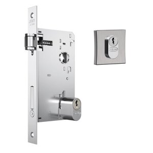 Fechadura-Rolete-Zamac-Stam-1601 - roseta quadrada - Escovado