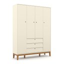 Ver imagem 1 de Guarda Roupa Infantil 4 Portas e 3 Gavetas Unique Off White/Eco Wood - Matic Móveis