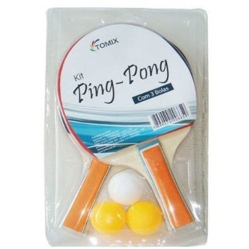 Kit Ping Pong com 3 Bolas Raquetes de Madeira- Toymix - 1