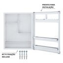 Ver imagem 4 de Armário Banheiro Espelheira Sobrepor e Embutir Branco C/Perfil de Alumínio 36x10x45cm 01 Porta Astra