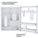 Ver imagem 3 de Armário Banheiro Espelheira Sobrepor e Embutir Branco C/Perfil de Alumínio 36x10x45cm 01 Porta Astra