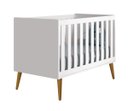 Ver imagem 2 de Jogo de Quarto para Bebê Completo 2 Portas Théo New Branco Fosco com Madeira - MoveisAqui