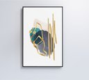 Ver imagem 7 de Quadro Abstrato Linhas Douradas - 80x120 Cm - Adesivo Fotográfico