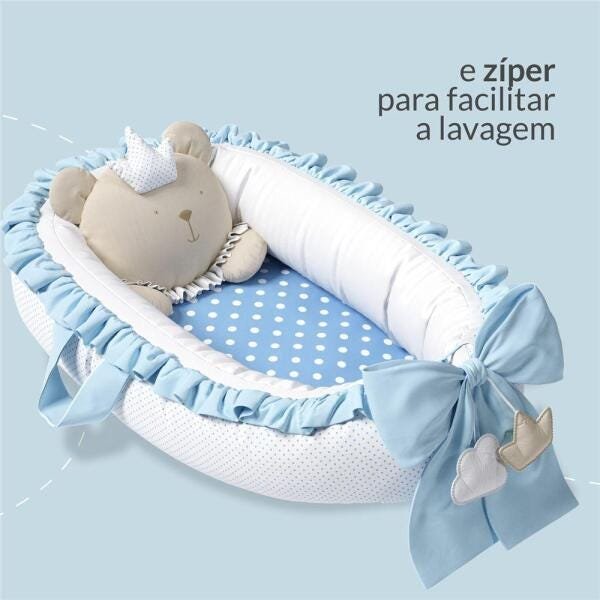 Ninho para bebe azul bebê urso príncipe