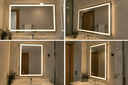 Ver imagem 3 de Espelho 80x60 LED 3 Cores Retangular Frio Neutro e Quente Banheiro Tecla Touch Screem 60x80