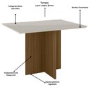 Ver imagem 6 de Kit Mesa de Jantar Helo com Vidro 120x90 com 4 Cadeiras Josi Carvalho/off White/fendi