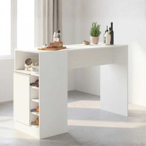 Bancada de Cozinha com Garrafeiro e 1 Porta 136cm Soluzione Móveis