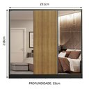 Ver imagem 3 de Guarda-Roupa Casal 100% MDF Madesa Royale 3 Portas de Correr com Espelhos Preto/Rustic Cor:Preto/Rus