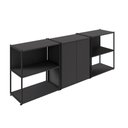 Ver imagem 2 de Armário para Escritório e 2 Estantes Industriais 2 Portas 7 Prateleiras MDP Preto F5 Office