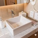 Ver imagem 1 de Cuba de Sobrepor para Lavabo ou Banheiro 30,5cm X 27cm Quadrada Esmeralda
