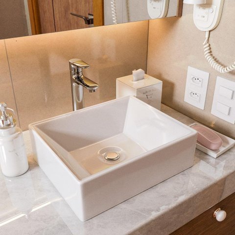 Cuba de Sobrepor para Lavabo ou Banheiro 30,5cm X 27cm Quadrada Esmeralda