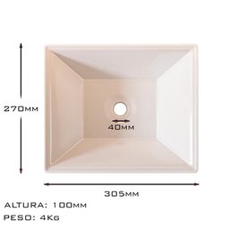 Cuba de Sobrepor para Lavabo ou Banheiro 30,5cm X 27cm Quadrada Esmeralda - 2