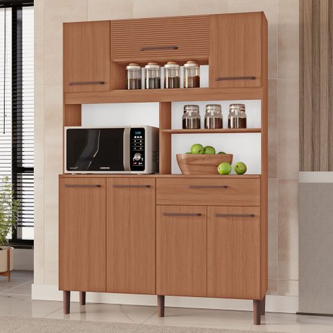 Armário de Cozinha Roma 100% MDF 7 Portas e 1 Gaveta