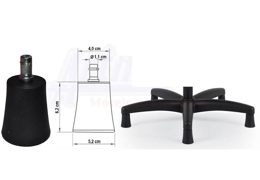 Cadeira para Costureira Nr17 Ergonomica Preta - Base Aranha - 2