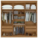 Ver imagem 3 de Guarda-Roupa Casal 100% MDF Alonzo 6 Portas 4 Gavetas Amêndoa Clean