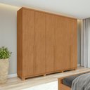 Ver imagem 1 de Guarda-Roupa Casal 100% MDF Alonzo 6 Portas 4 Gavetas Amêndoa Clean