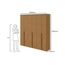 Ver imagem 4 de Guarda-Roupa Casal 100% MDF Alonzo 6 Portas 4 Gavetas Amêndoa Clean