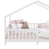 Cama Montessoriana Madeira Maciça Casa com Estrado Lisan Branca Idimex - 5