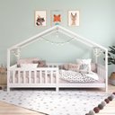 Ver imagem 1 de Cama Montessoriana Madeira Maciça Casa com Estrado Lisan Branca Idimex