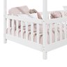 Cama Montessoriana Madeira Maciça Casa com Estrado Lisan Branca Idimex - 9