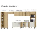 Ver imagem 3 de Cozinha Modulada Completa Vick 7 Peças Castanho Off White