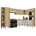 Ver imagem 2 de Cozinha Modulada Completa Vick 7 Peças Castanho Off White