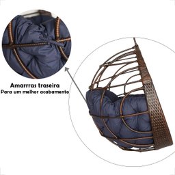 Almofada Impermeável para Balanço Suspenço Ninho - Lisato Marinho - 5