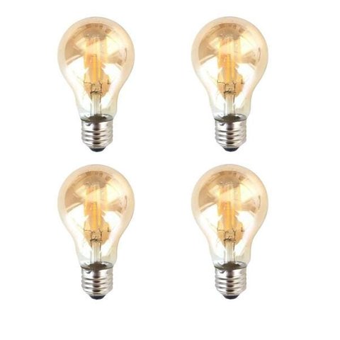 Kit 4 Lâmpada Filamento Bulbo LED 4W Retro E27 2200K Alz72