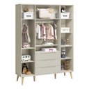 Ver imagem 2 de Guarda Roupa Infantil Retrô Elfe Areia Acetinado Natural - Reller