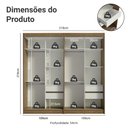 Ver imagem 2 de Conjunto 2 Guarda-Roupas 4 Portas de Correr com 4 Espelhos Rustic/Branco Tokio Madesa