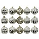 Ver imagem 4 de Kit 18 Bolas Natal Luxo Champanhe Textura Metalizada e Arabesco Glitter Vazado 6cm