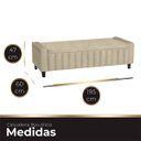 Ver imagem 5 de Calçadeira Baú Casal King Size Estofada Alicia Veludo Bege Claro