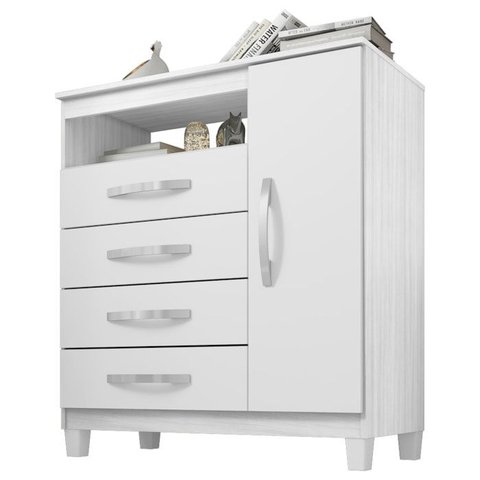 Comoda Sapateira 1p 4g 84 Cm Moden 2258 Branco Flex Incp