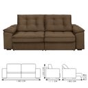 Ver imagem 3 de Sofá Retrátil e Reclinável Molas Ensacadas 190cm Veludo Zurique