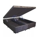 Ver imagem 3 de Base Box Baú Casal Luxo Blindado Bipartido AColchoes Suede Marrom 49x138x188