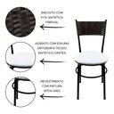 Ver imagem 2 de 2 Cadeiras Pretas para Cozinha Viena Marrom Assento Branco