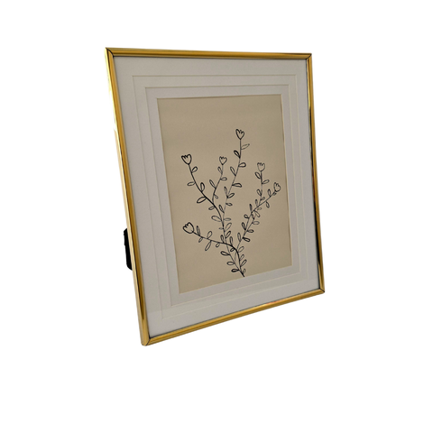 Porta Retrato Metal Slim - Dourado - Borda Interna