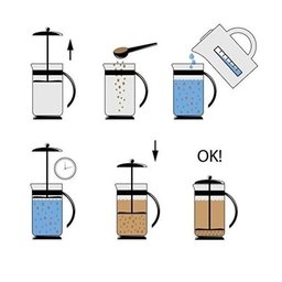 Cafeteira Prensa Francesa Cremeira Vidro e Inox 350ml - 5