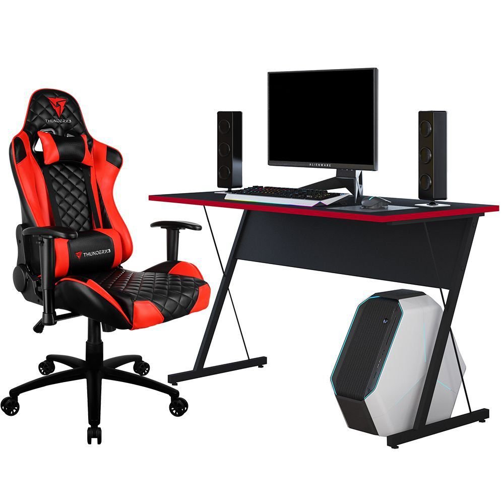 Pc gamer com cadeira e mesa