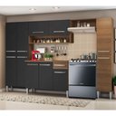 Ver imagem 1 de Armário de Cozinha Emilly Hit Balcão 11 Portas 1 Gaveta Preto