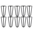 Ver imagem 1 de Kit 10 Pés de Metal 15 CM Hairpin Legs Mesas de Centro Puffs Preto