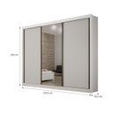 Ver imagem 3 de Guarda Roupa Casal com Espelho 3 Portas Milano - Arbo Design