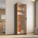 Ver imagem 1 de Sapateira Divino Good em MDF 66x187cm Porta Reflecta com LED Grafitto 1232