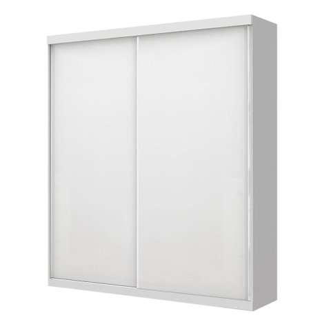 Guarda Roupa Solteiro 2 Porta de Correr Kiara -Mt- Rei de Casa Branco