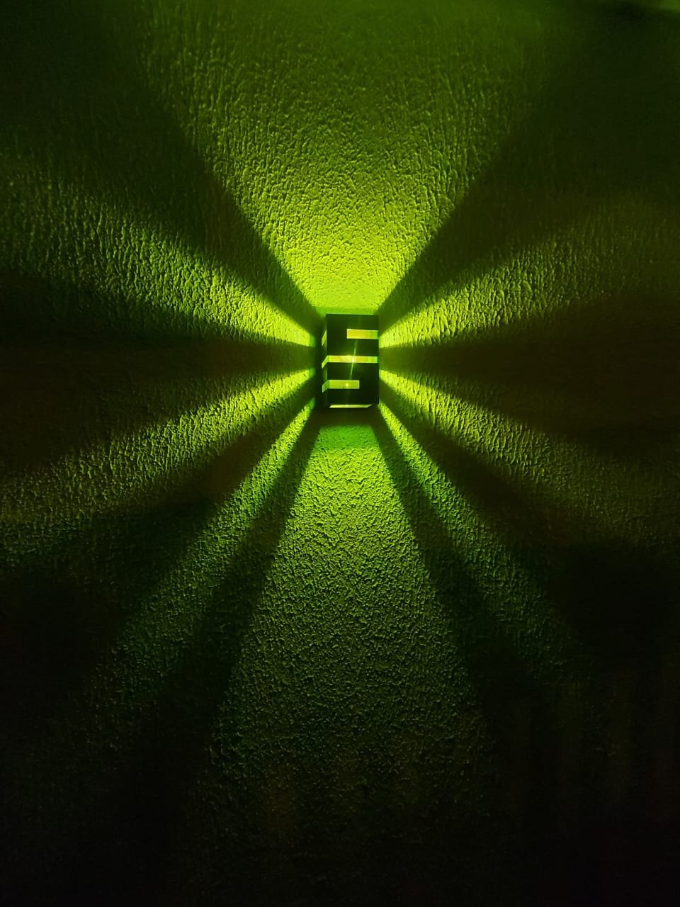 Arandela Massuia Preta Parede Muro Externa Lente Verde 1 Lâmpada Led 5w - 1